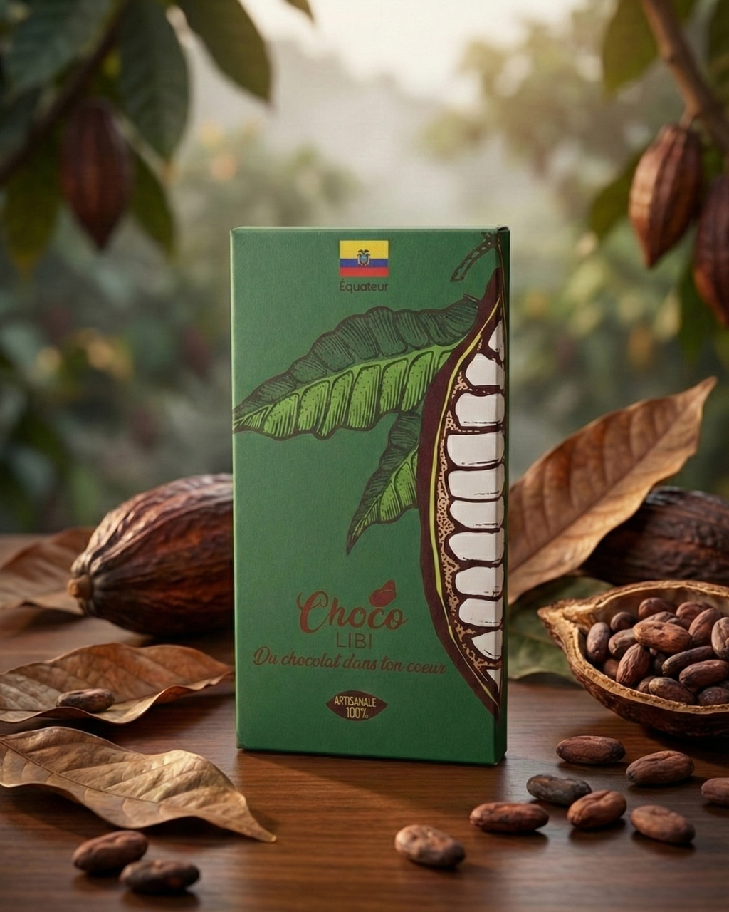 Chocolat artisanal Équateur – 70% Cacao Manabí GENEARCA (50g)
