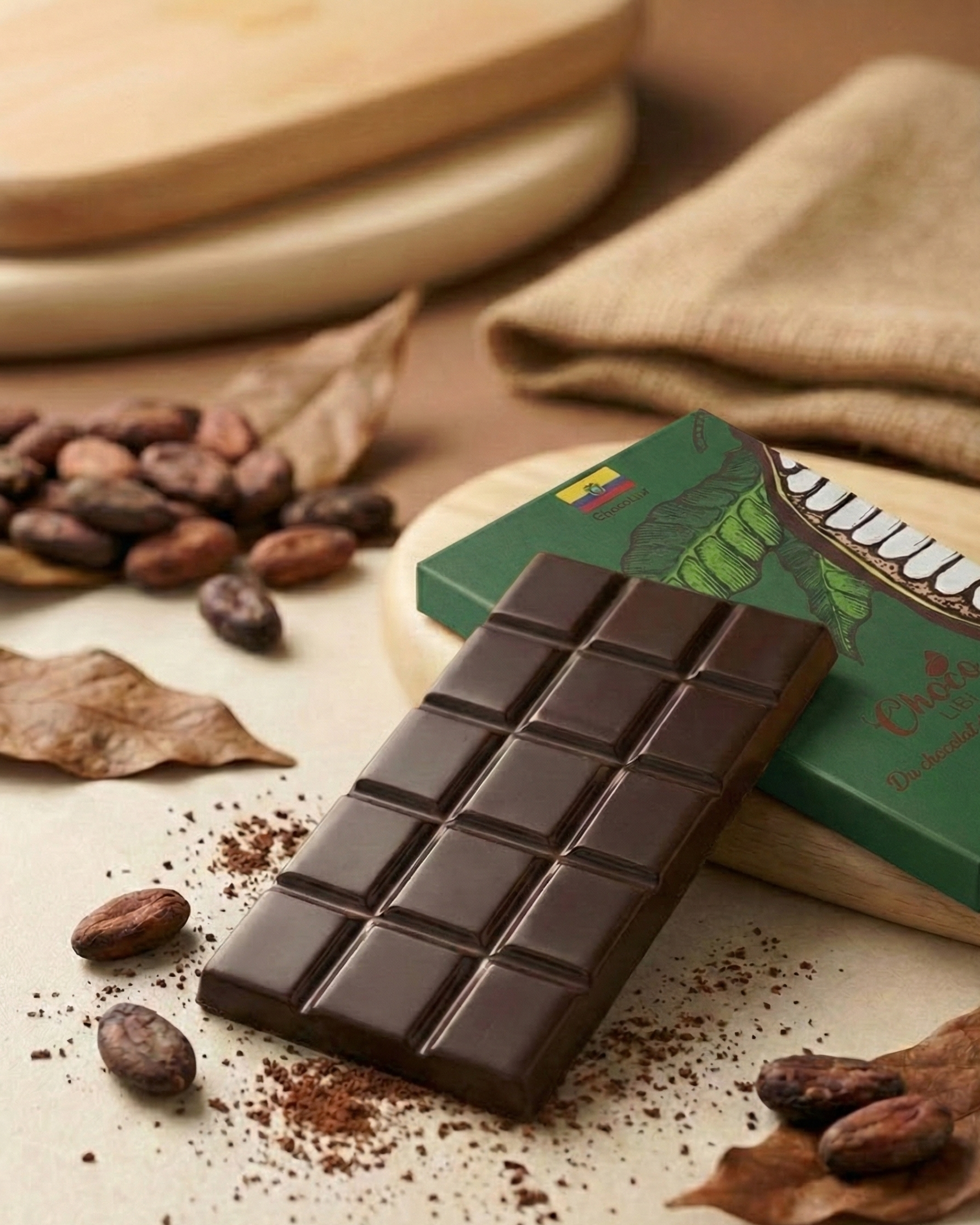 Chocolat artisanal Équateur – 70% Cacao Manabí GENEARCA (50g)